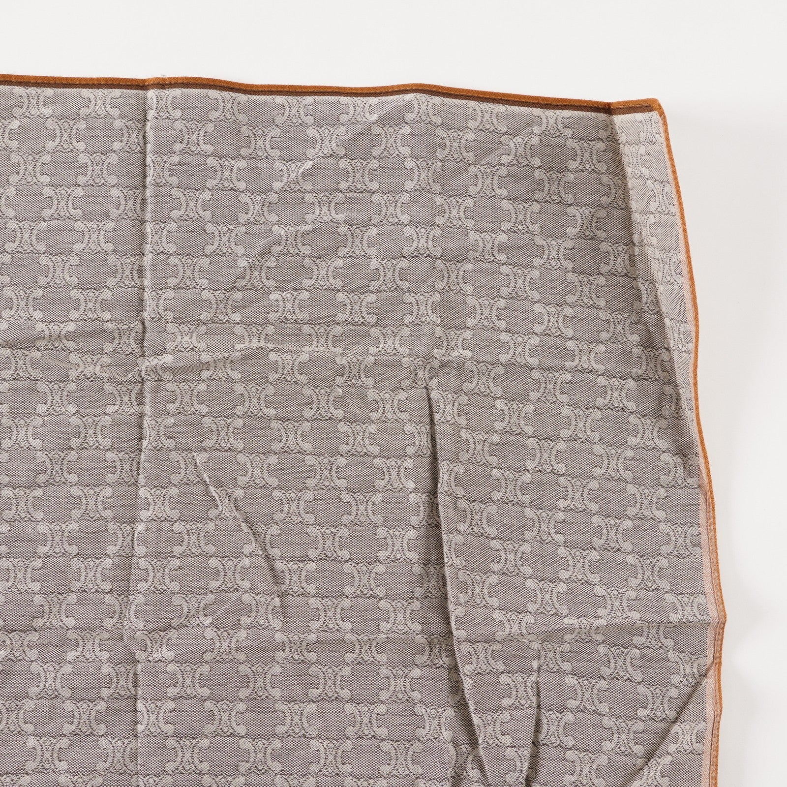 CELINE Logo Cotton Scarf Scarves Pocket Square XY206