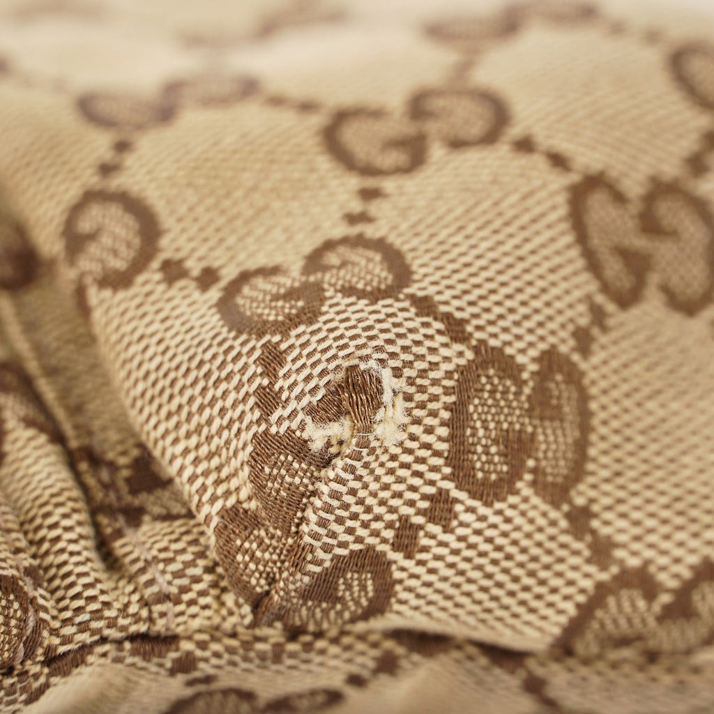 Auth GUCCI GG canvas Fanny Pack Bum Bag waist pouch sherry line 01E072970021