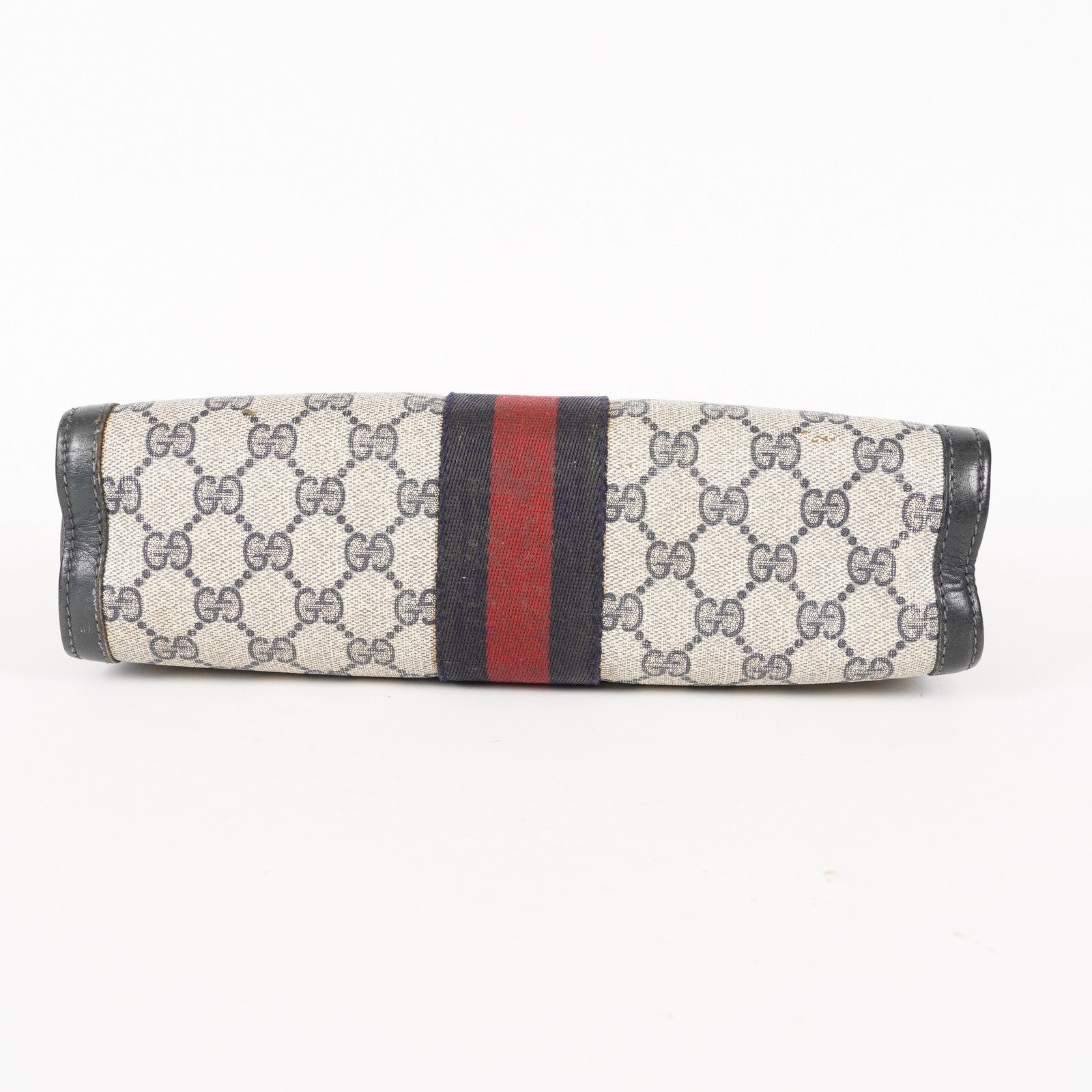 VINTAGE GUCCI Clutch Bag GG Sherry Line Navy 05M02846425