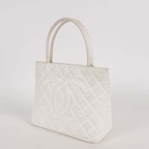 AUTH CHANEL MEDALLION TOTE BAG CAVIAR SKIN LEATHER 02A039438005