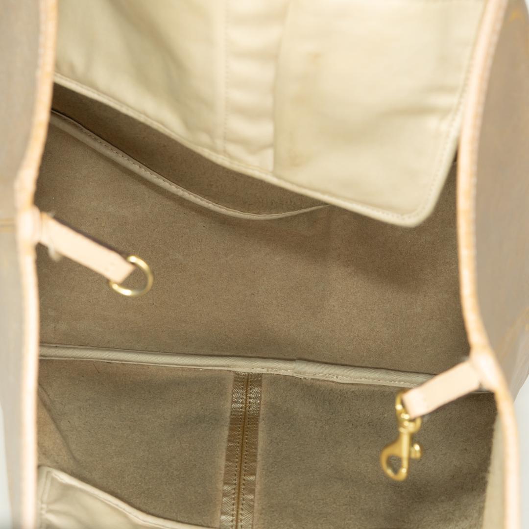 COACH handbag gold beige leather Simple design With  long strap  Tariff included