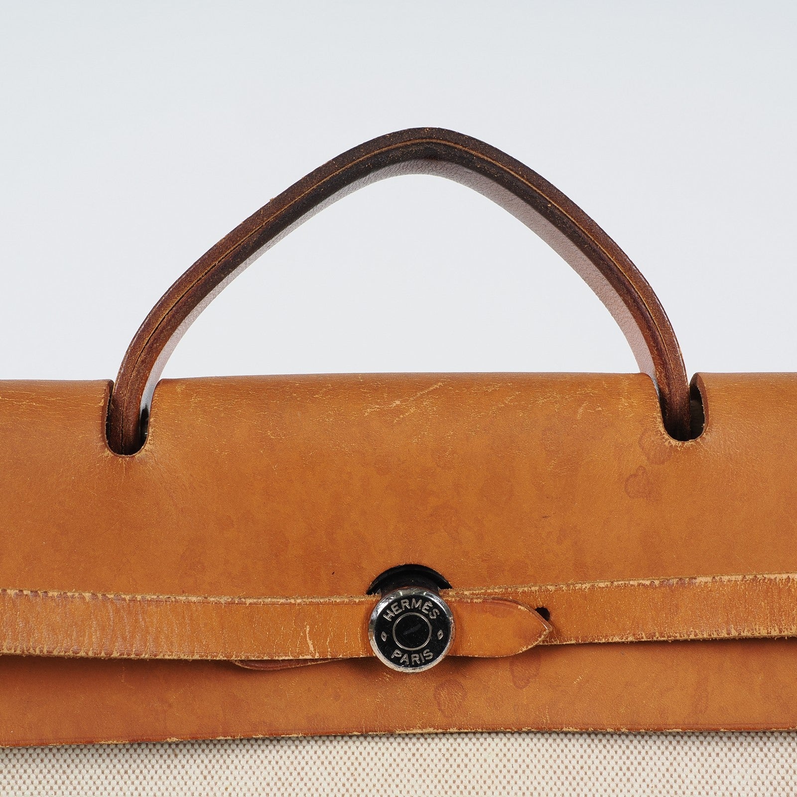 Hermes Herbag MM Handbags Leather White 04A044633207