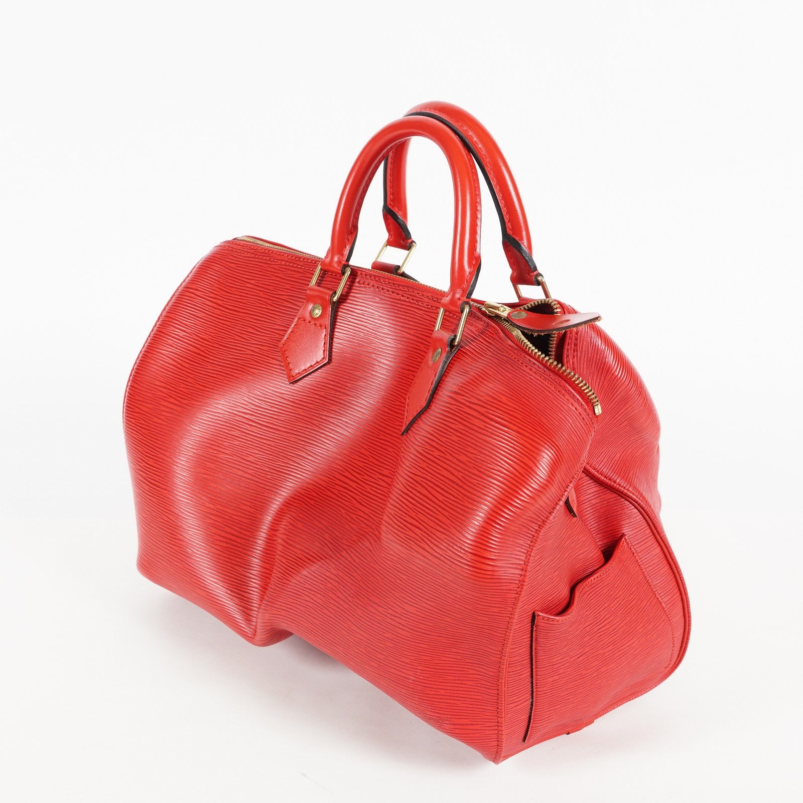 JUNK LOUIS VUITTON Epi Speedy 30 Hand Bag Red LV Auth 01E142090030