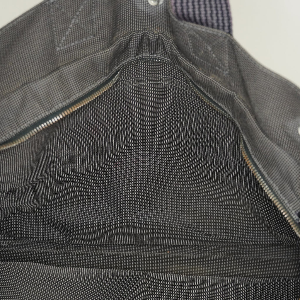 Hermes Fourre Tout Canvas Tote Bag Handbag Satchel Black Grey 04T011199017
