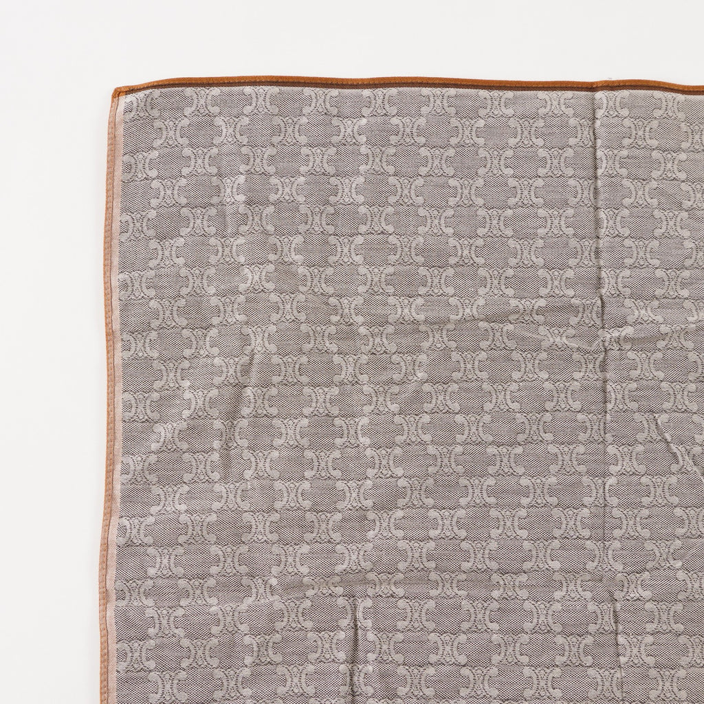 CELINE Logo Cotton Scarf Scarves Pocket Square XY206