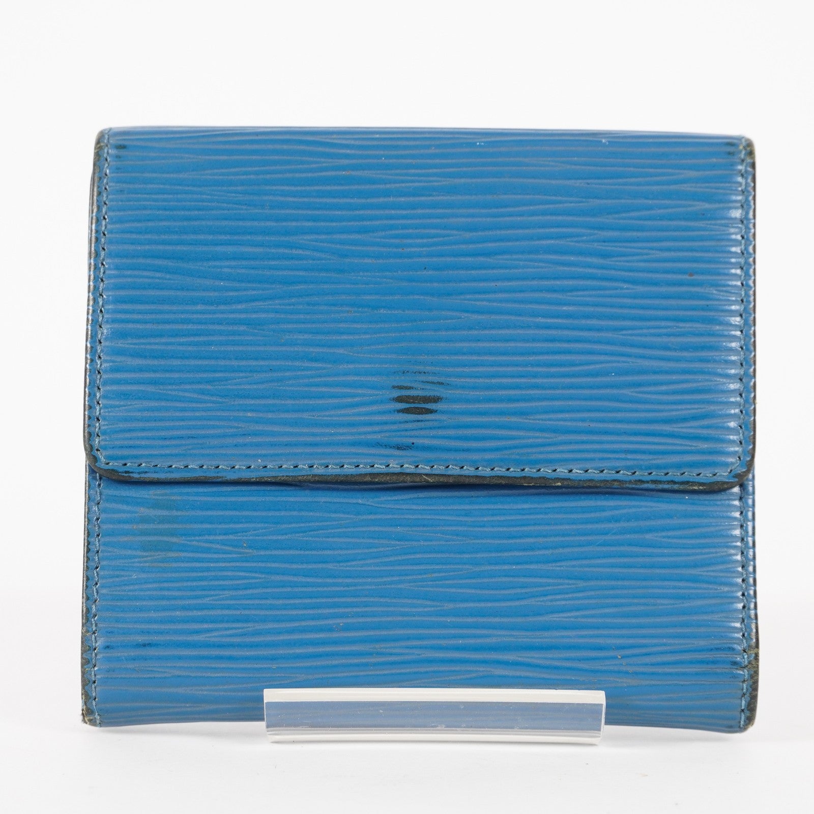Louis Vuitton Blue Epi Leather Elise Compact Wallet  XY215