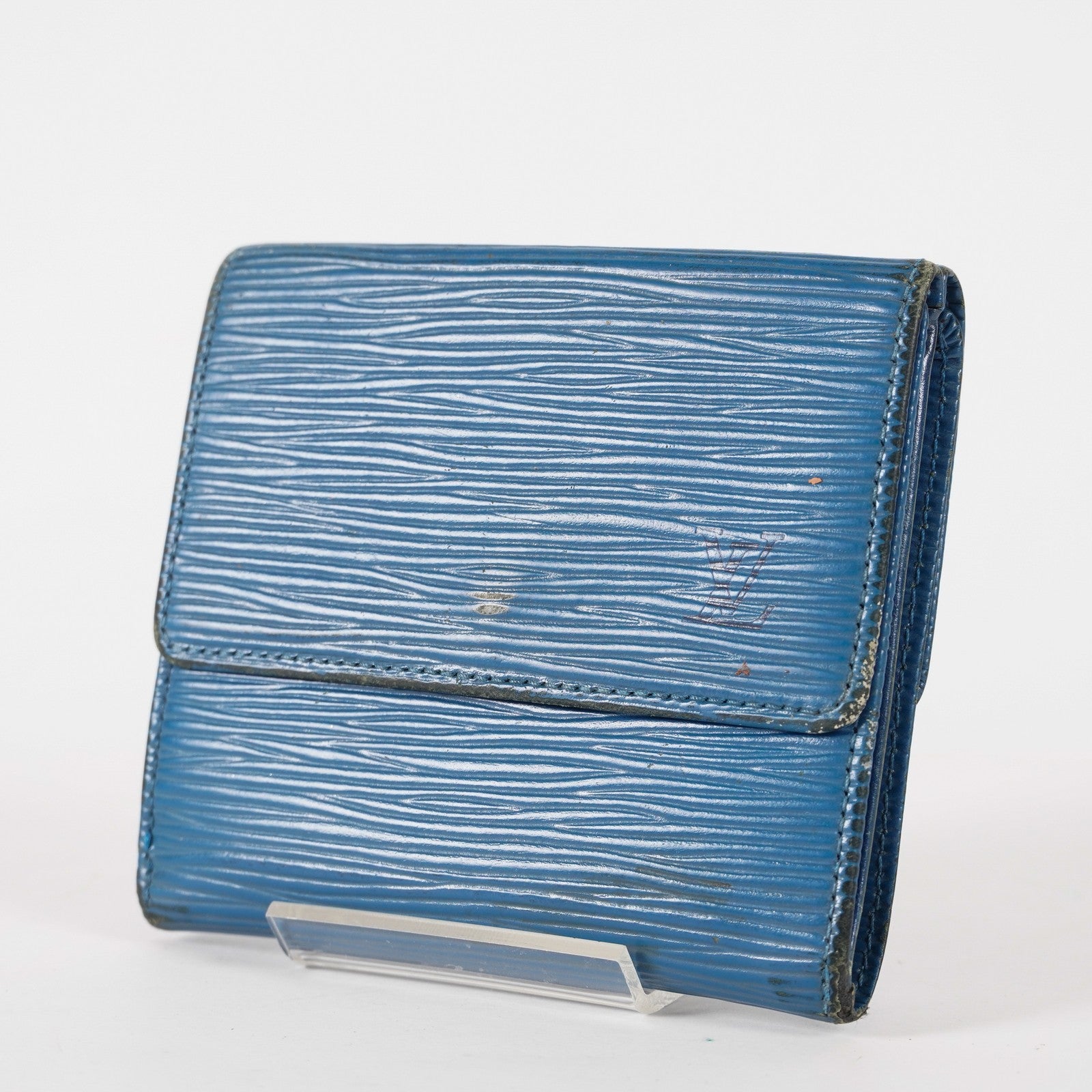Louis Vuitton Blue Epi Leather Elise Compact Wallet  XY215
