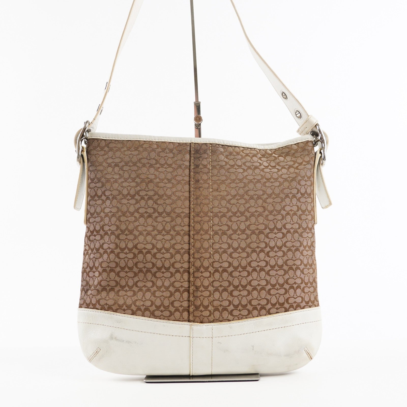 Coach Purse Logo Signature Handbags WhiteLEATHER DUFFLE HOBO  XY172