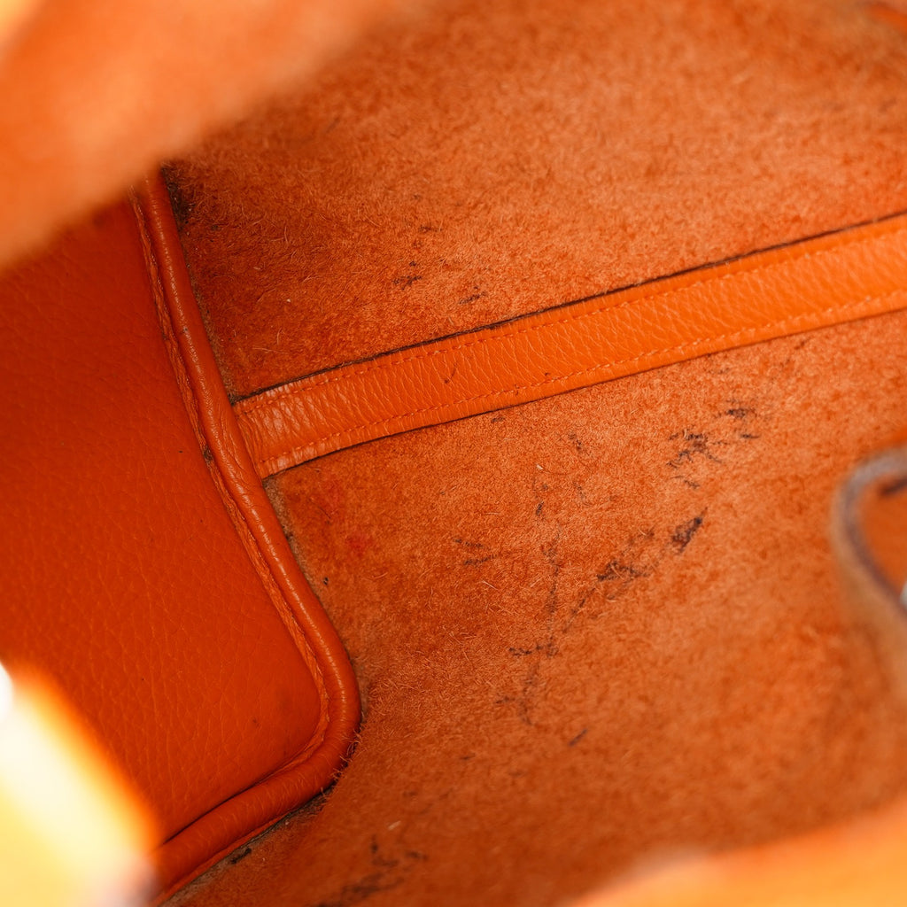 HERMES Picotin PM 18 Taurillon Clemence Orange Handbag Bag 05E0119250016