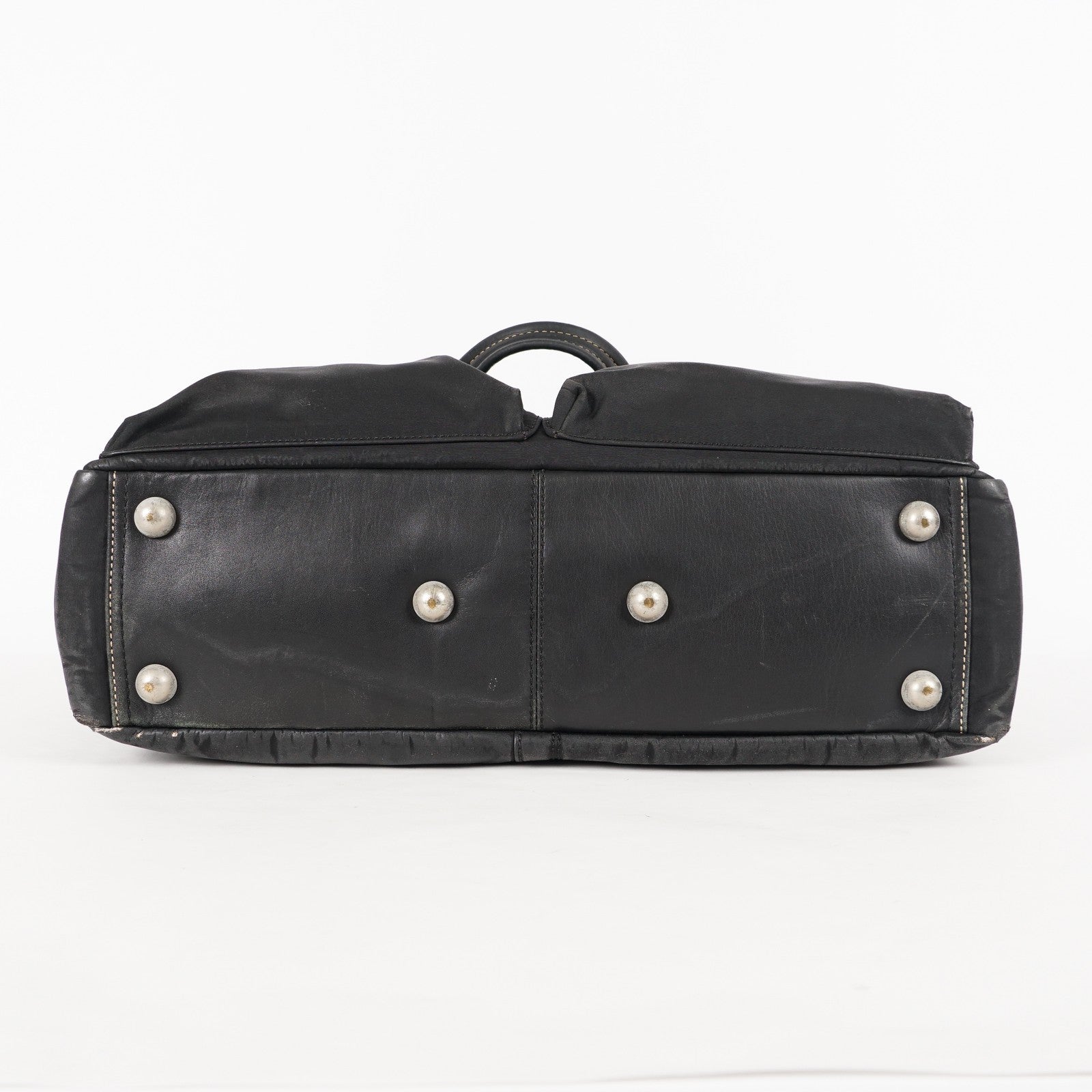 Coach Varick Briefcase Business Bag Brown Nylon Leather Tablet Laptop XY90