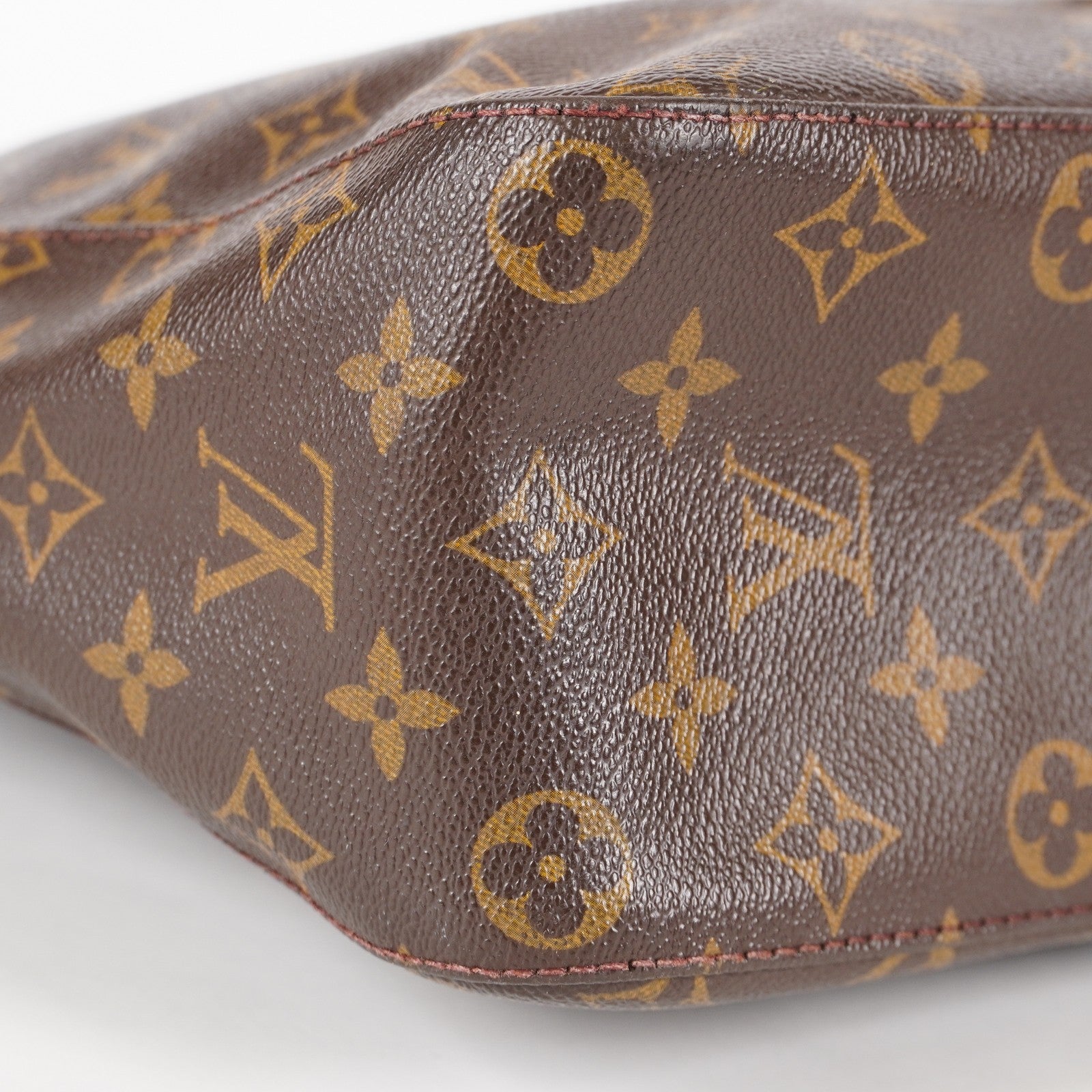 LOUIS VUITTON Looping GM Shoulder Bag Monogram Leather Brown M51145 05E053465029