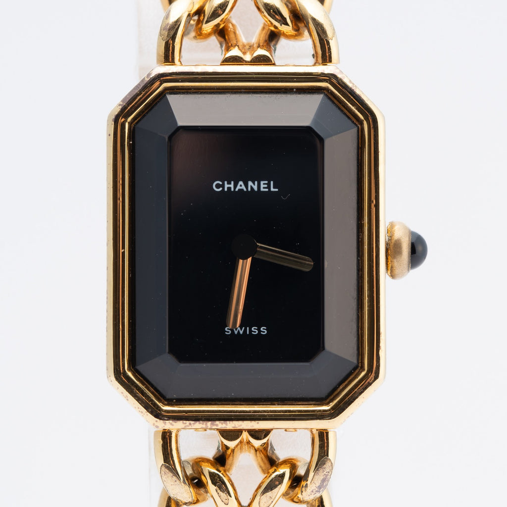 CHANEL Première Quartz Ladies Watch Gold × Black Chain Black 04E019020007