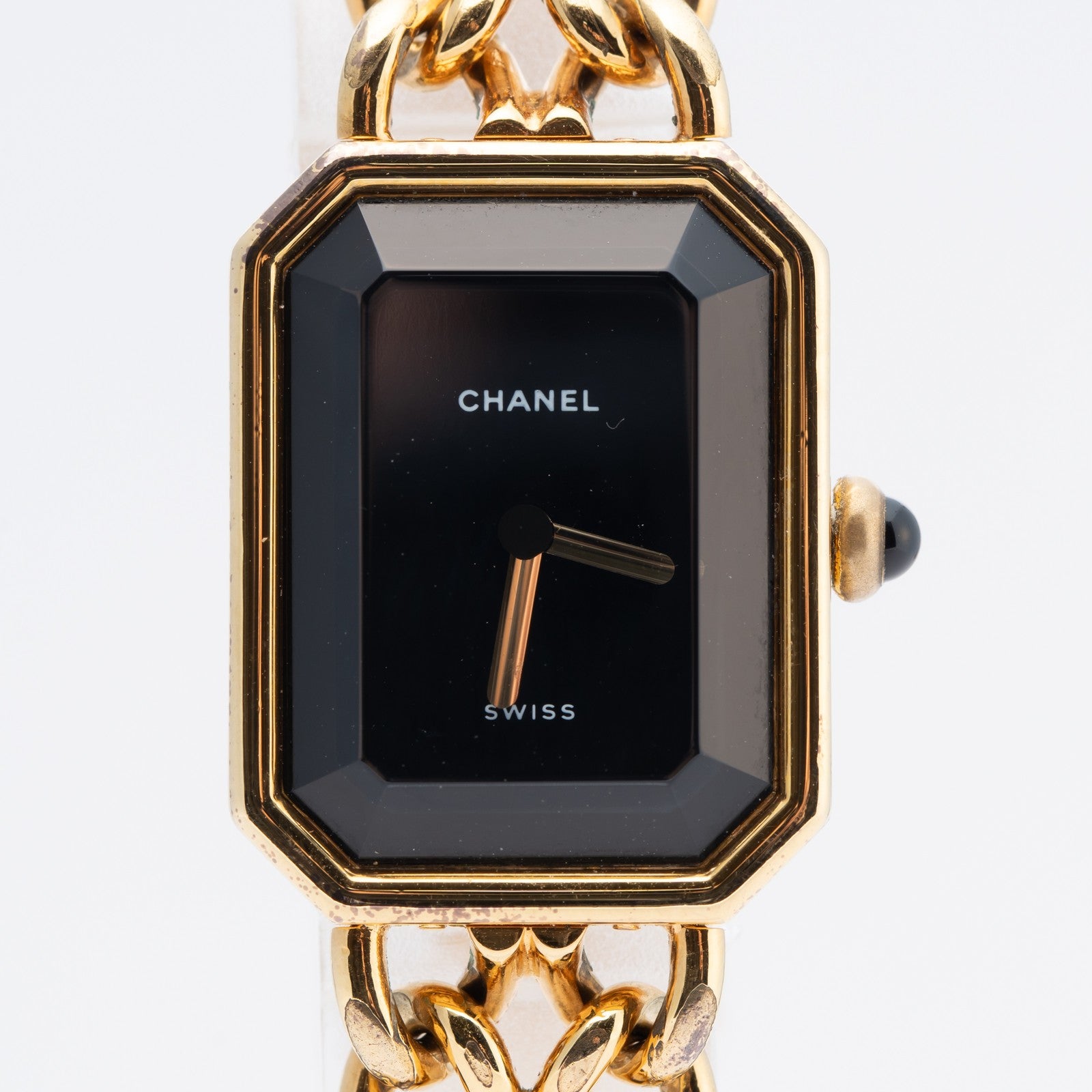 CHANEL Première Quartz Ladies Watch Gold × Black Chain Black 04E019020007
