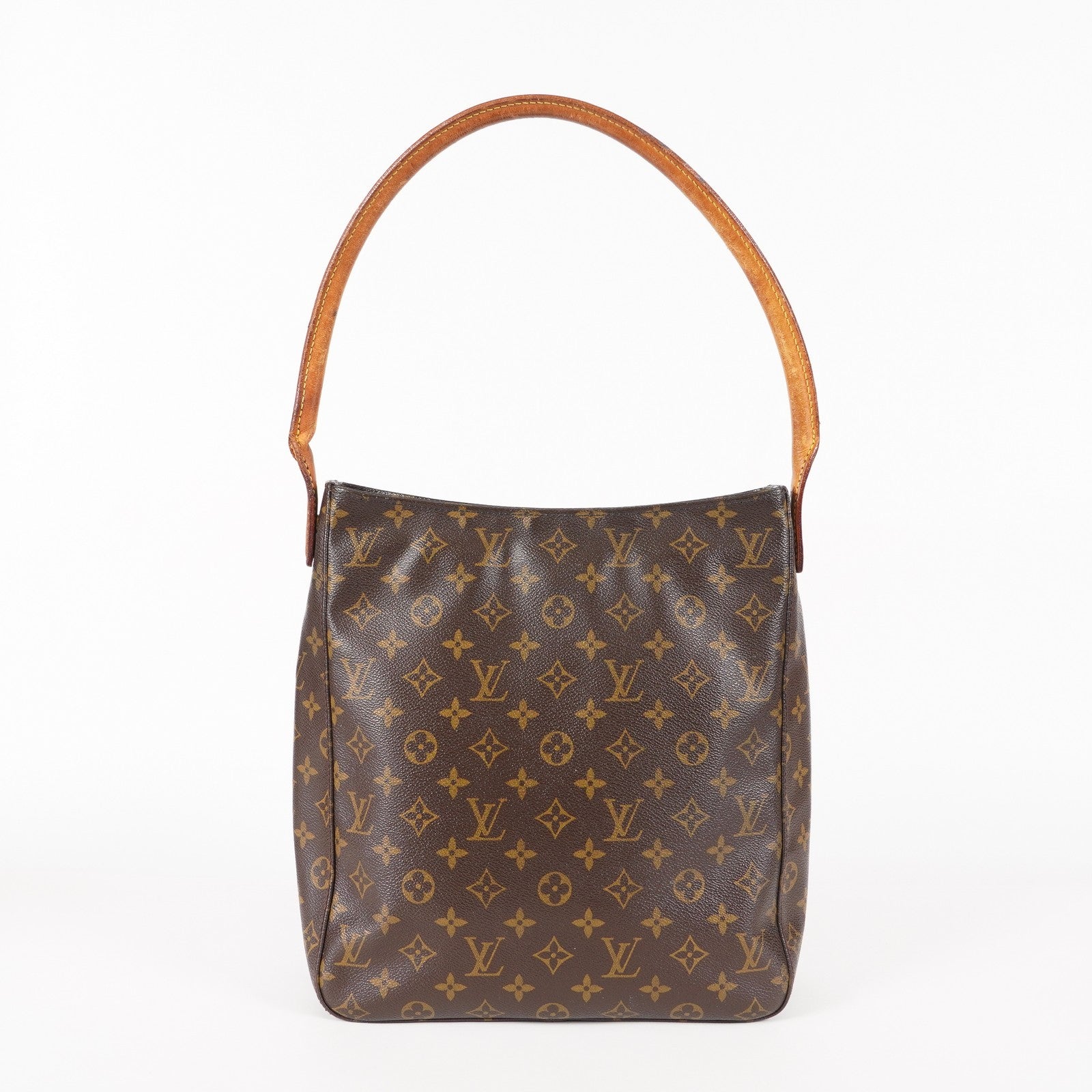 LOUIS VUITTON Looping GM Shoulder Bag Monogram Leather Brown M51145 05E053465029