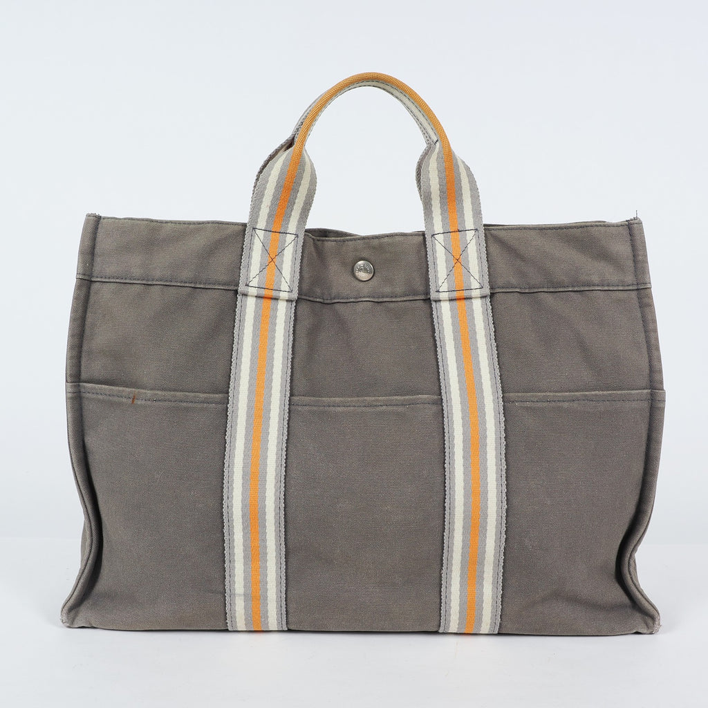 HERMES Fourre Tout Tote PM - Gray Cream Orange Canvas None Tote Bag 04A09825007