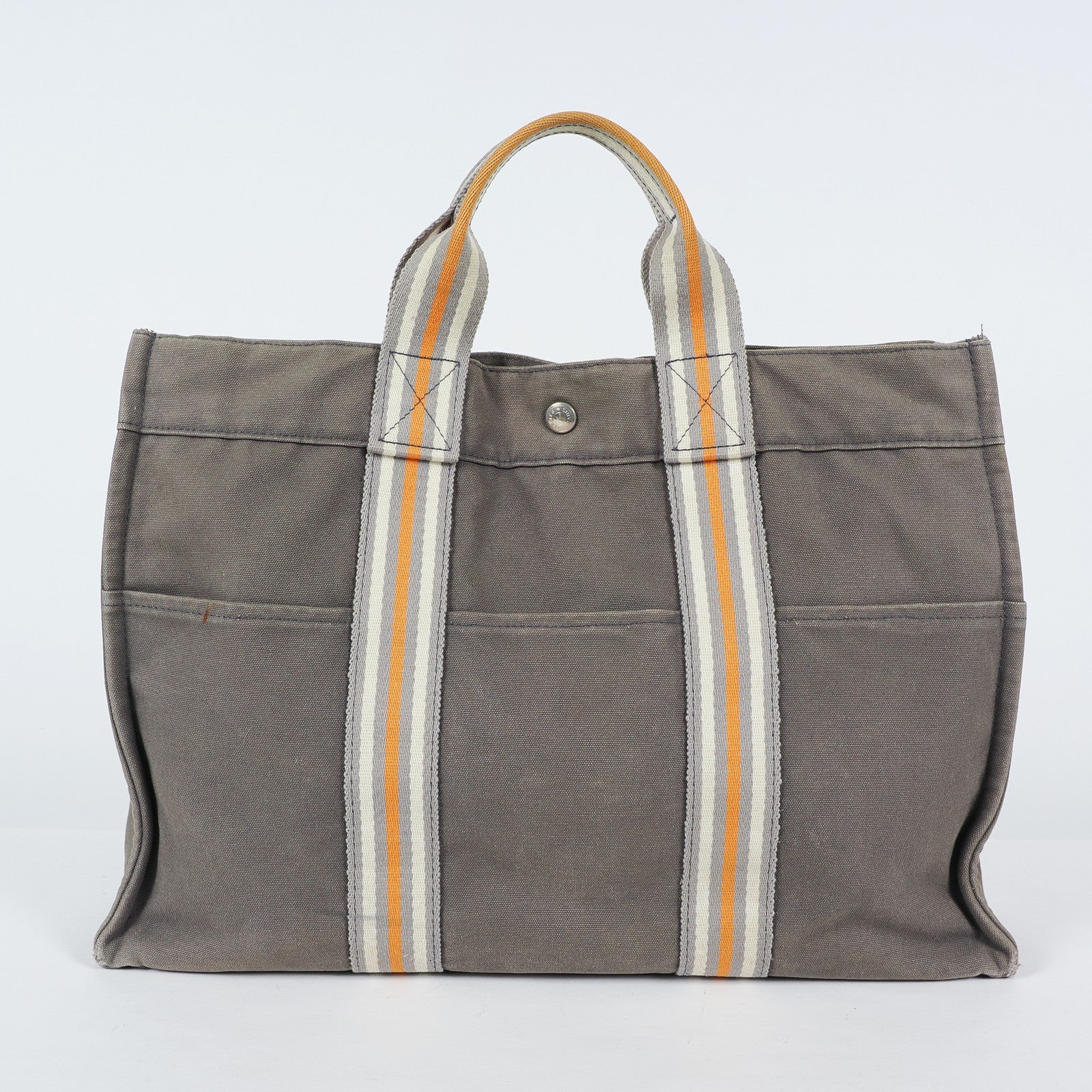 HERMES Fourre Tout Tote PM - Gray Cream Orange Canvas None Tote Bag 04A09825007