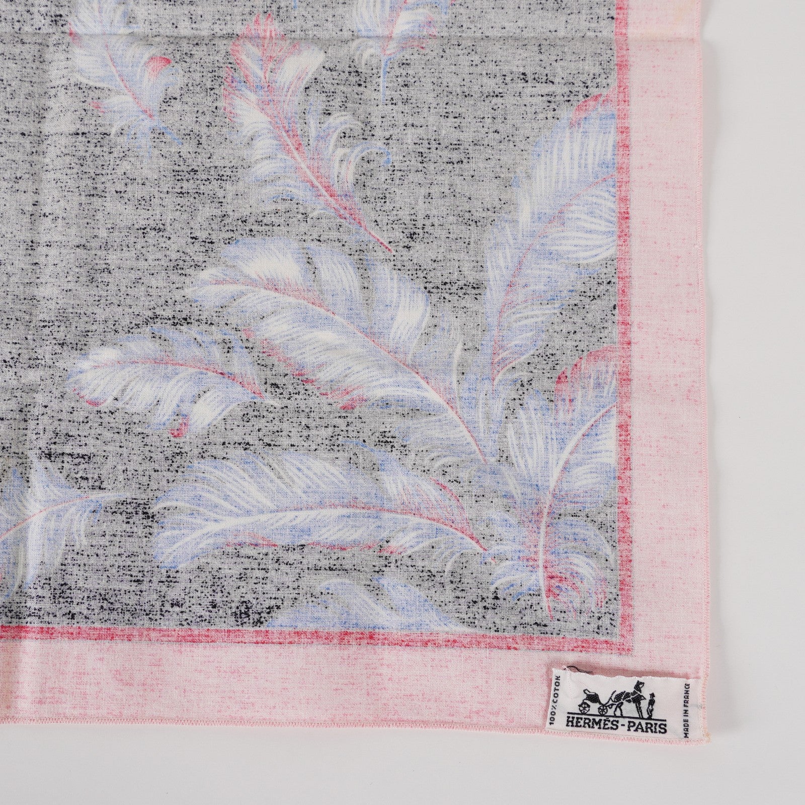 Hermes Carre 45 100% Cotton Napkin, Black with Blue, 03E13825017