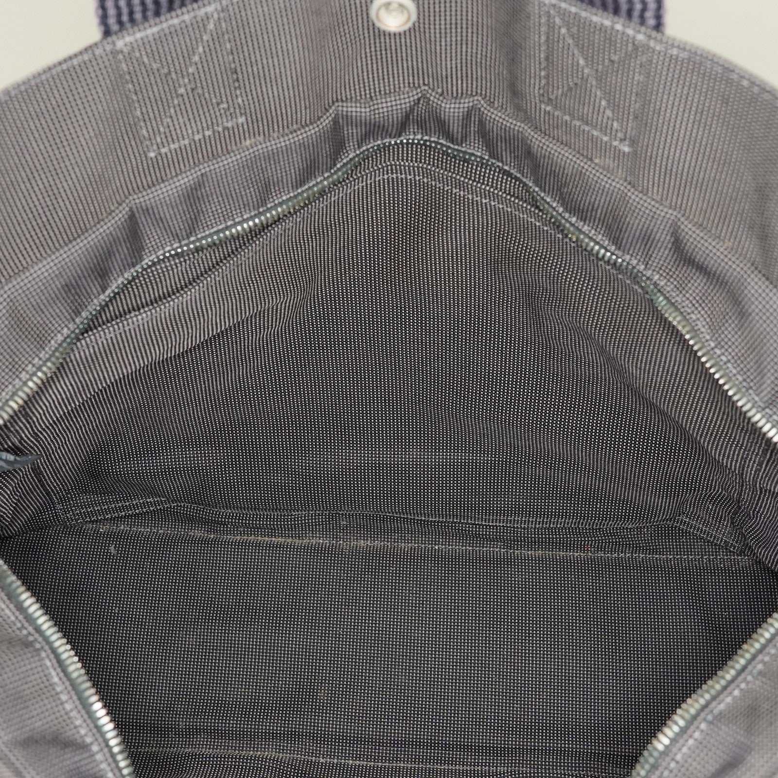 HERMES Herline MM Hand Tote Bag 100951M Nylon canvas Gray 05E461045016