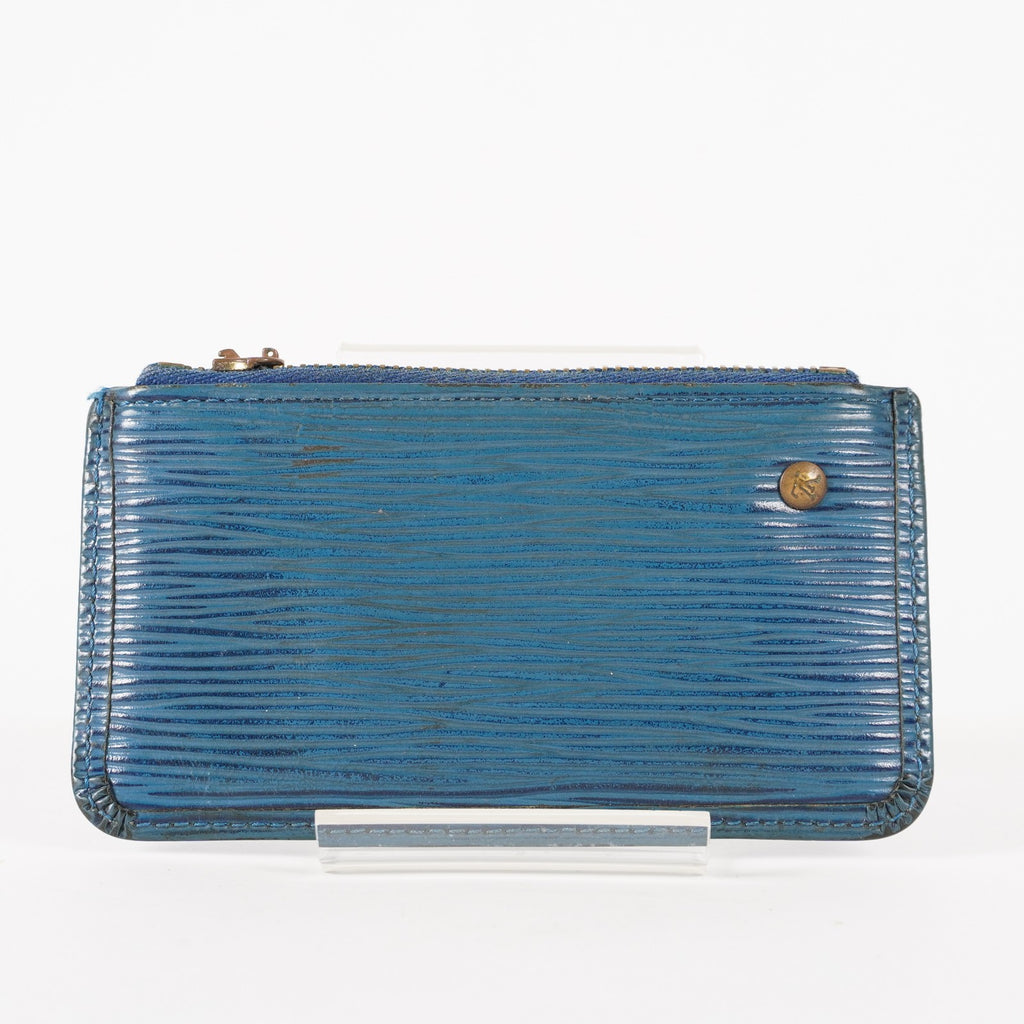 Louis Vuitton Epi De Poche Leather Pass Card Case Blue XY218