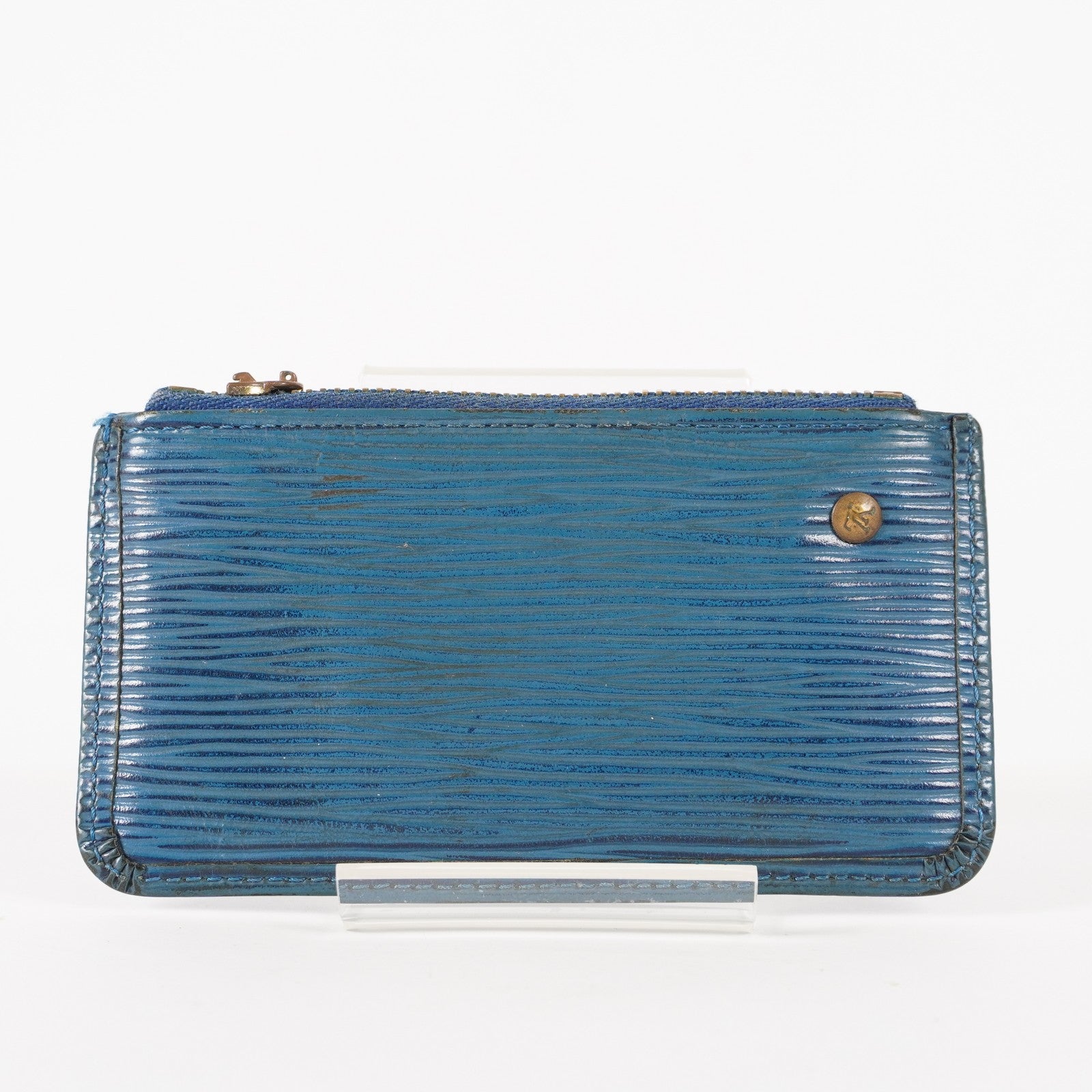 Louis Vuitton Epi De Poche Leather Pass Card Case Blue XY218