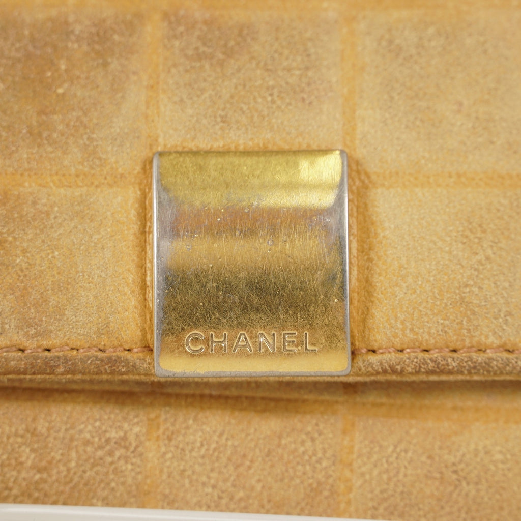 CHANEL Chocolate Bar Lambskin Camel Wallet XY199