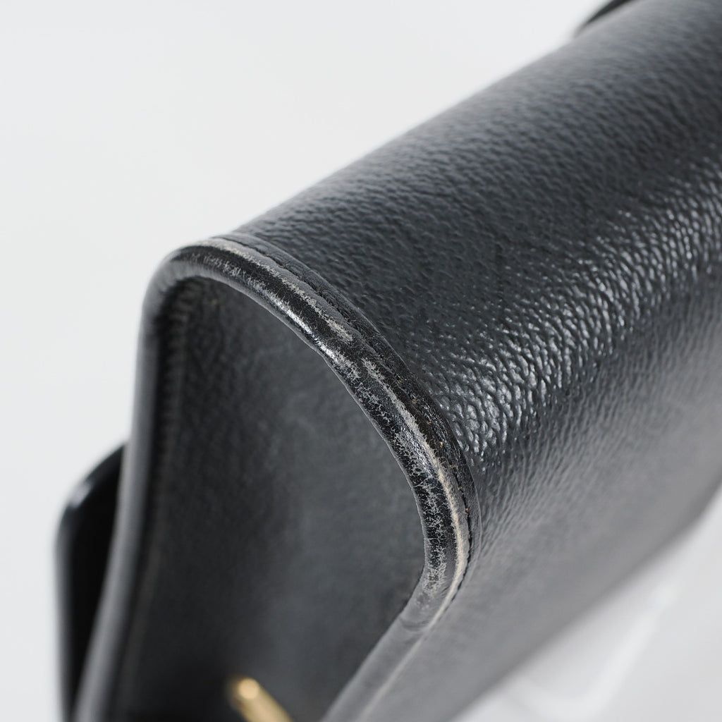 Christian Dior Vintage Leather Shoulder Bag Black Classic Handbag XY230