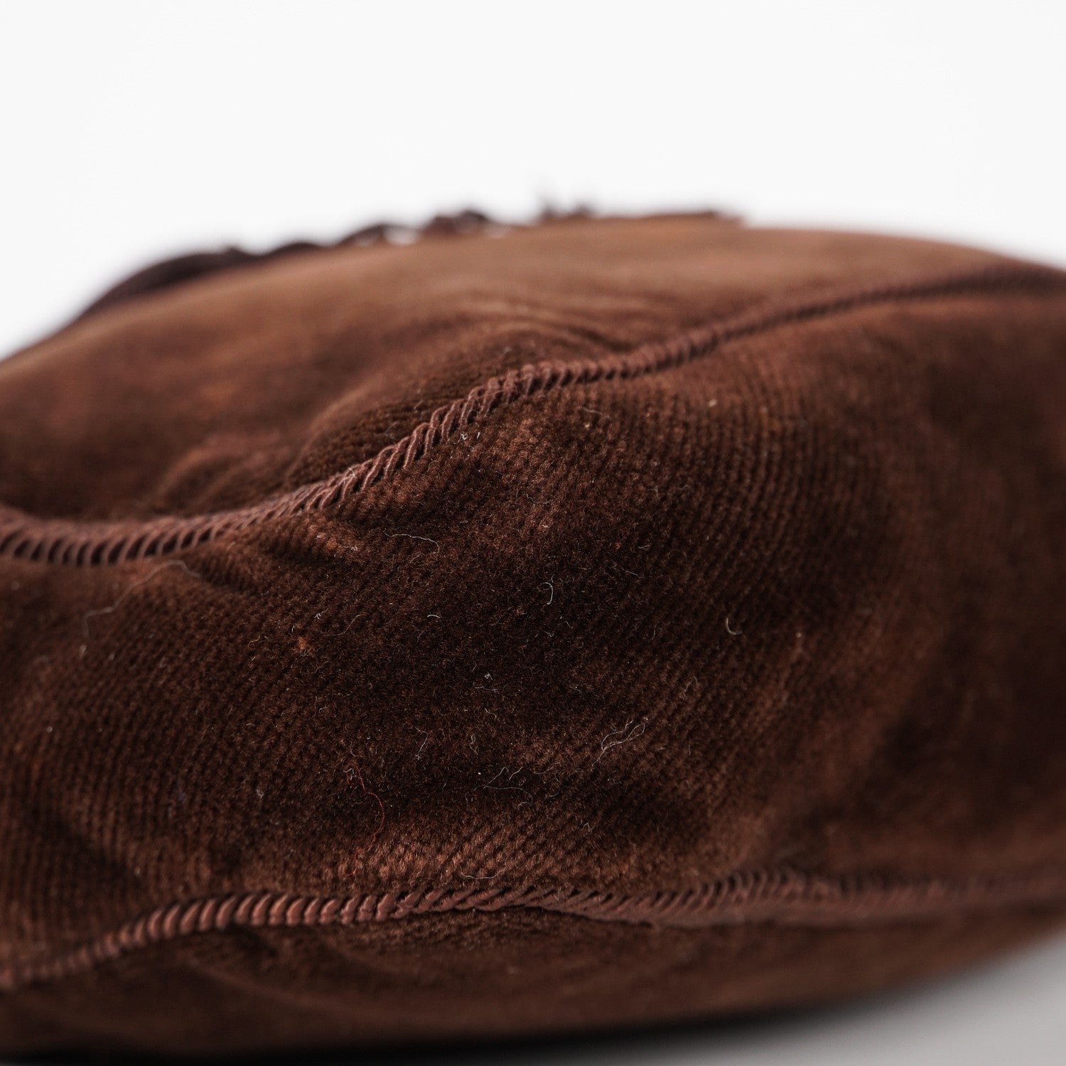 FENDI Zucca Suede Pouch Bag Handbag Brown canvas Women XY187