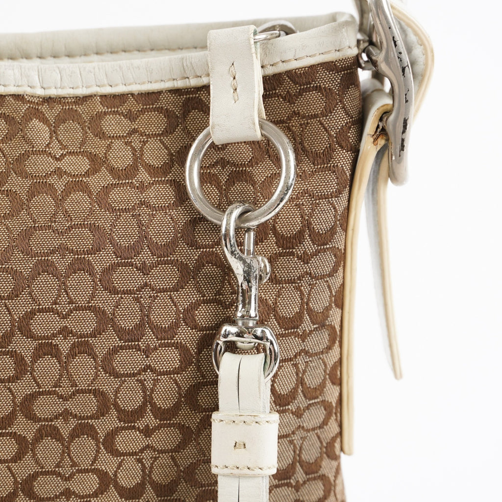 Coach Purse Logo Signature Handbags WhiteLEATHER DUFFLE HOBO  XY172