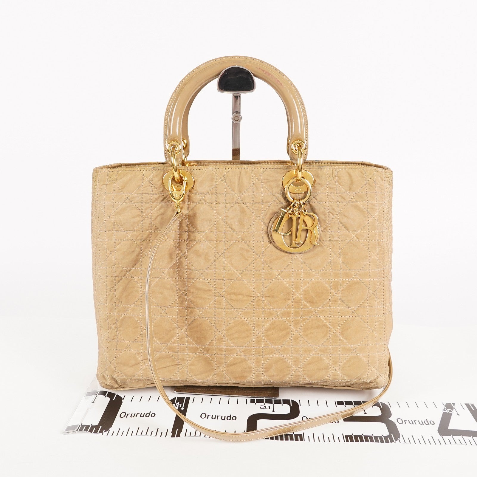 Christian Dior Vintage Lady Dior Bag Cannage Quilt Nylon Medium 02A083946805
