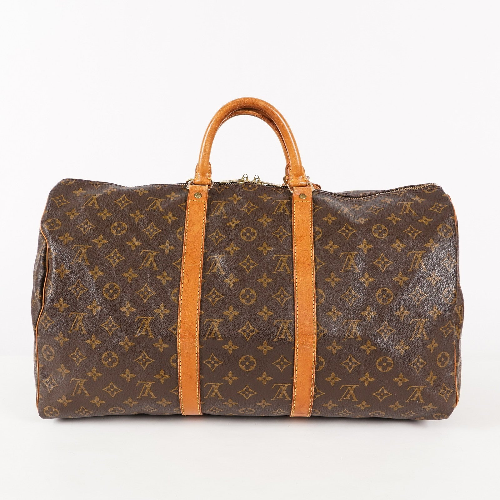 LOUIS VUITTON Keepall 50 Monogram Boston Bag Brown vintage M41426 03T125800006