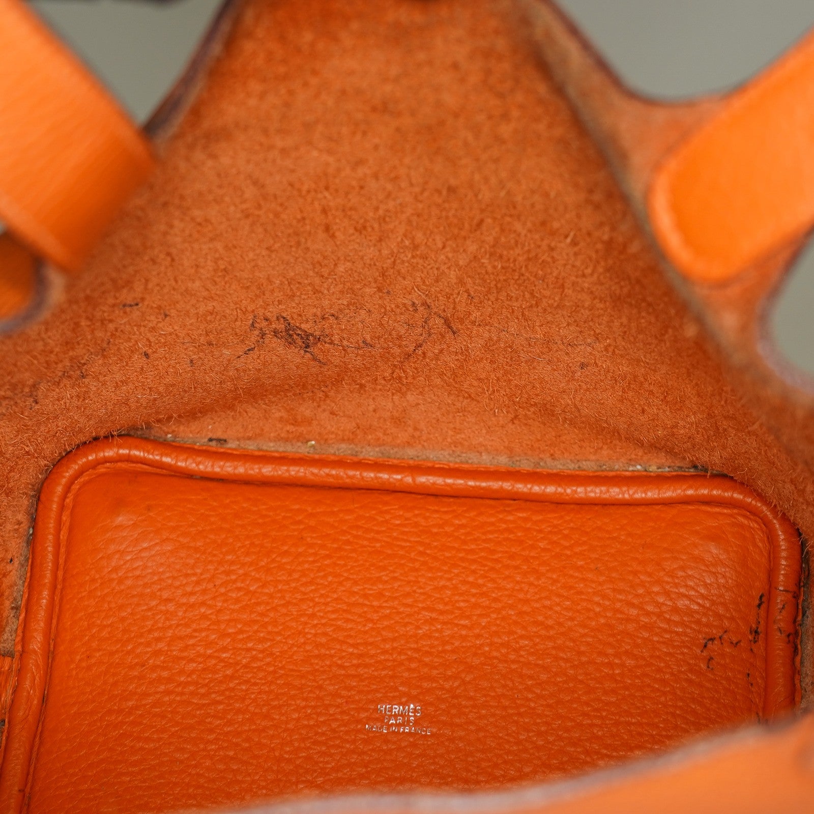 HERMES Picotin PM 18 Taurillon Clemence Orange Handbag Bag 05E0119250016