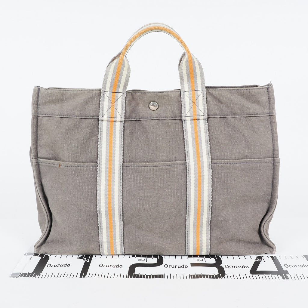 HERMES Fourre Tout Tote PM - Gray Cream Orange Canvas None Tote Bag 04A09825007