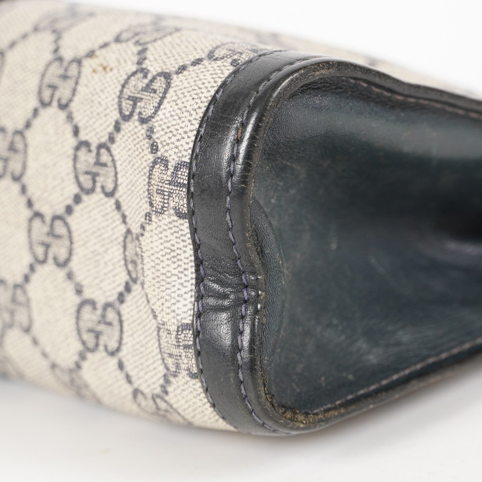 VINTAGE GUCCI Clutch Bag GG Sherry Line Navy 05M02846425