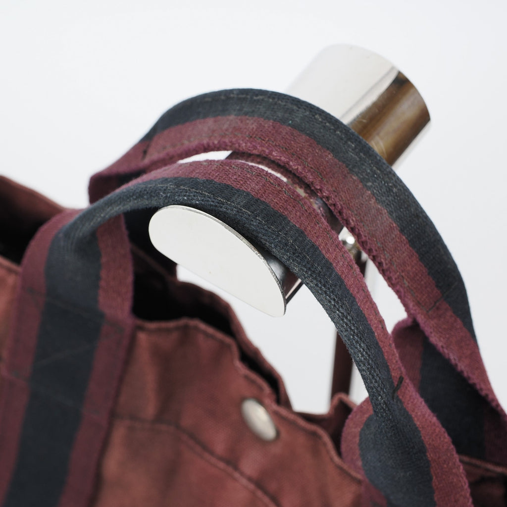 HERMÈS Paris Fourre Tout MM Black Red Cotton Canvas Tote Hand Bag 04A05825007