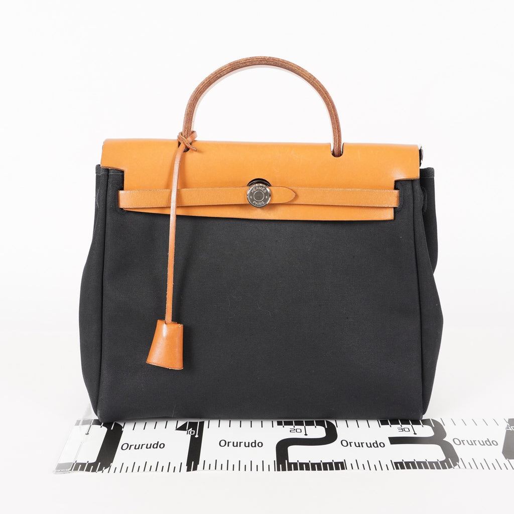 Hermes Herbag Toile and Leather PM 05E095720029