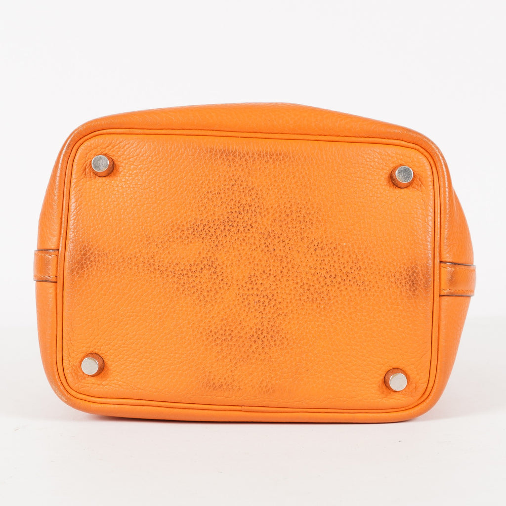 HERMES Picotin PM 18 Taurillon Clemence Orange Handbag Bag 05E0119250016