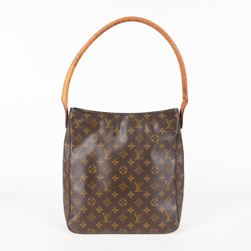 LOUIS VUITTON Looping GM Shoulder Bag Monogram Leather Brown M51145 05E053465029