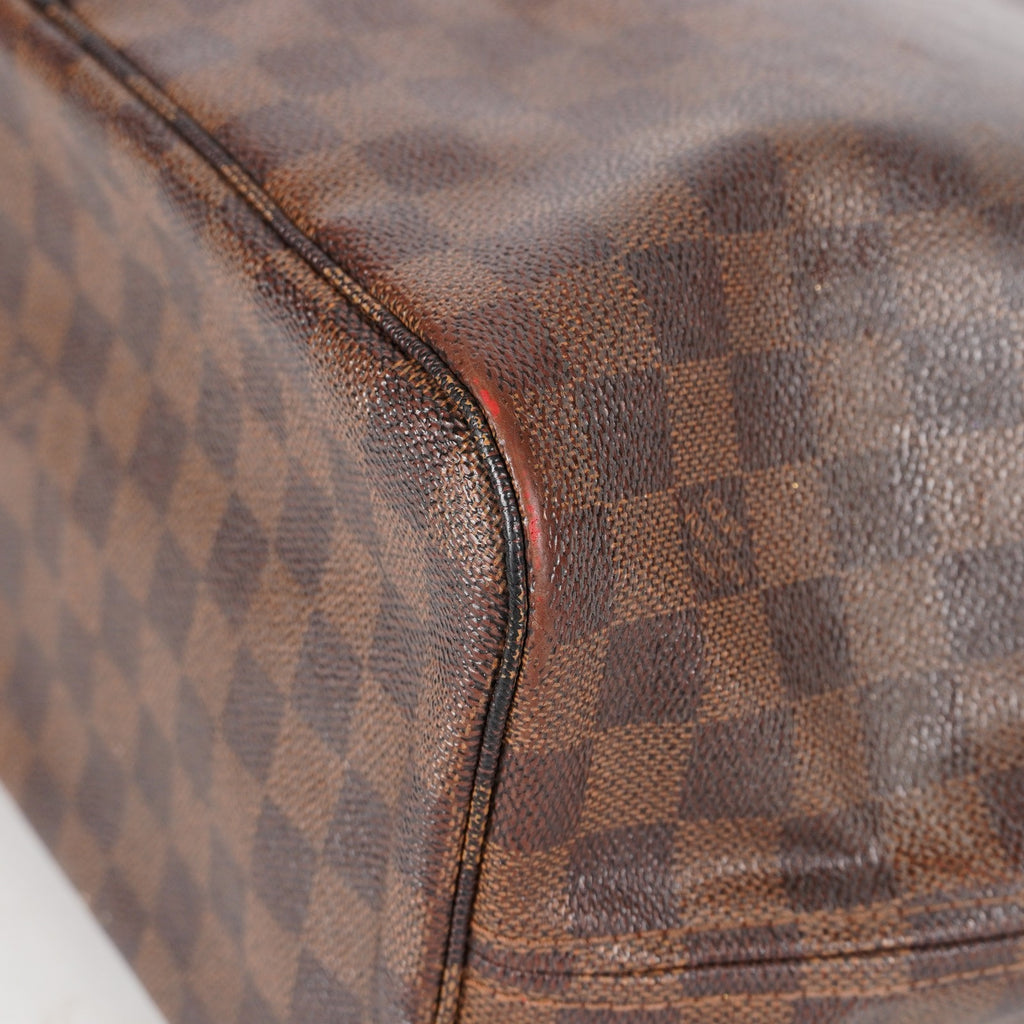Louis Vuitton Neverfull MM Damier Ebene Red Interior Tote 05E053410016