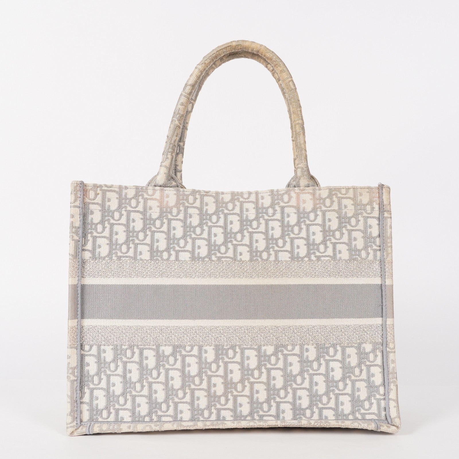 Christian Dior Book Tote Toile de Jouy Beige Gray Canvas Bag 02E207260003