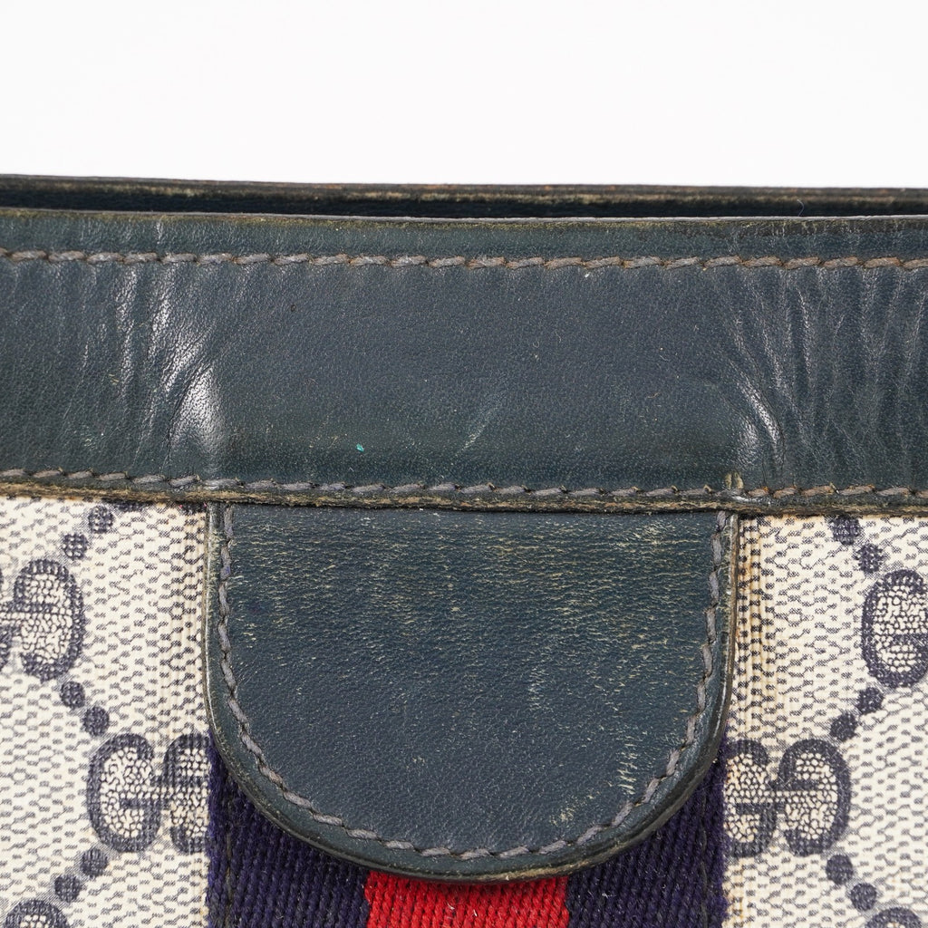 VINTAGE GUCCI Clutch Bag GG Sherry Line Navy 05M02846425