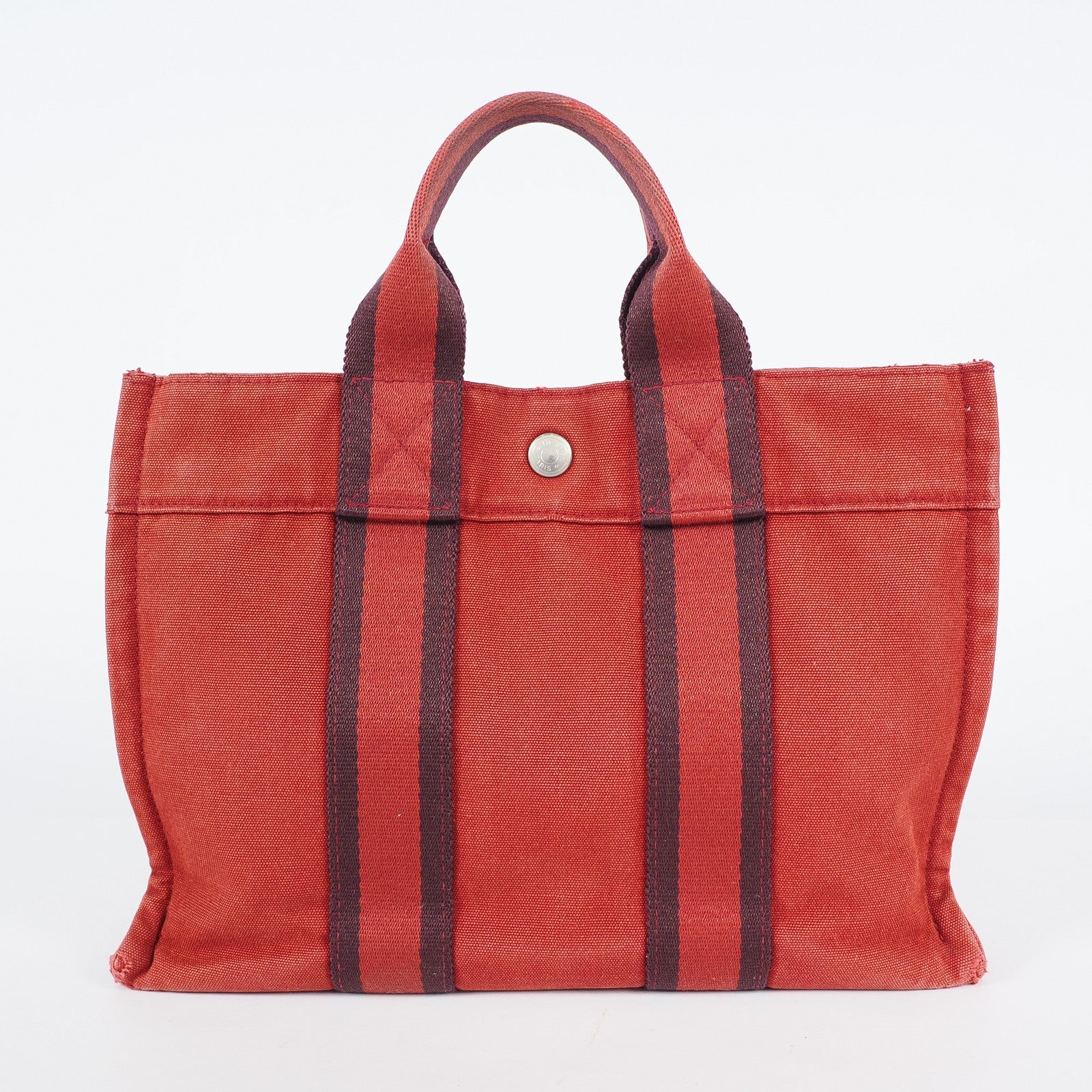 Authentic Hermes Fourre Tout PM Bordeaux Red Canvas Small Tote 04A07825007