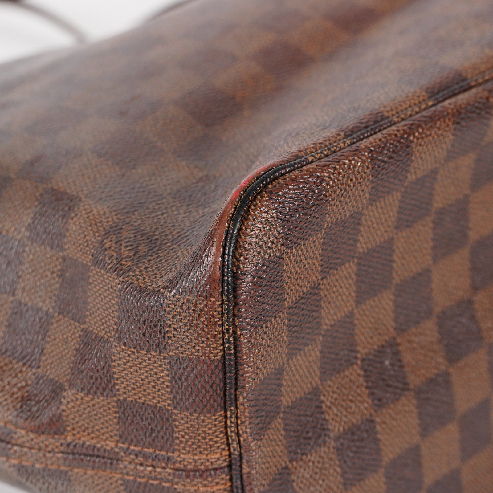 Louis Vuitton Neverfull MM Damier Ebene Red Interior Tote 05E053410016