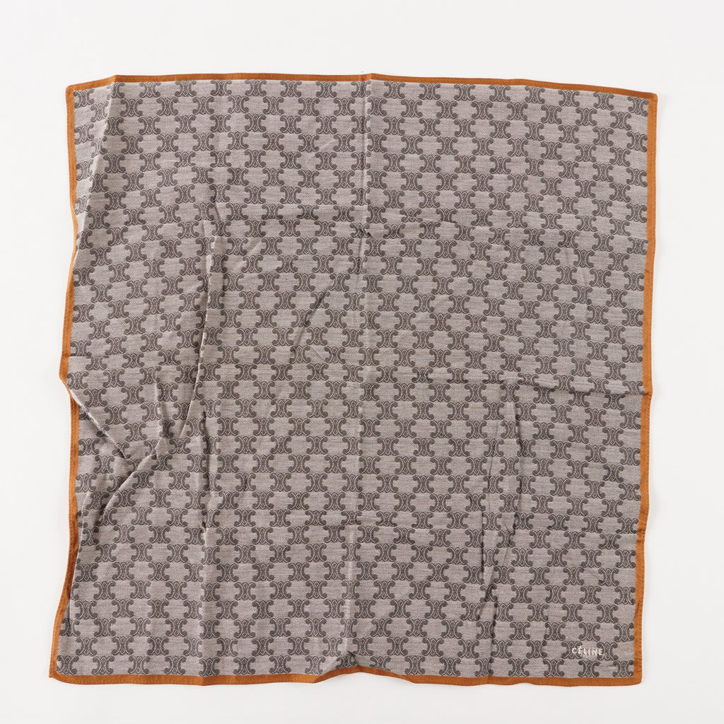 CELINE Logo Cotton Scarf Scarves Pocket Square XY206