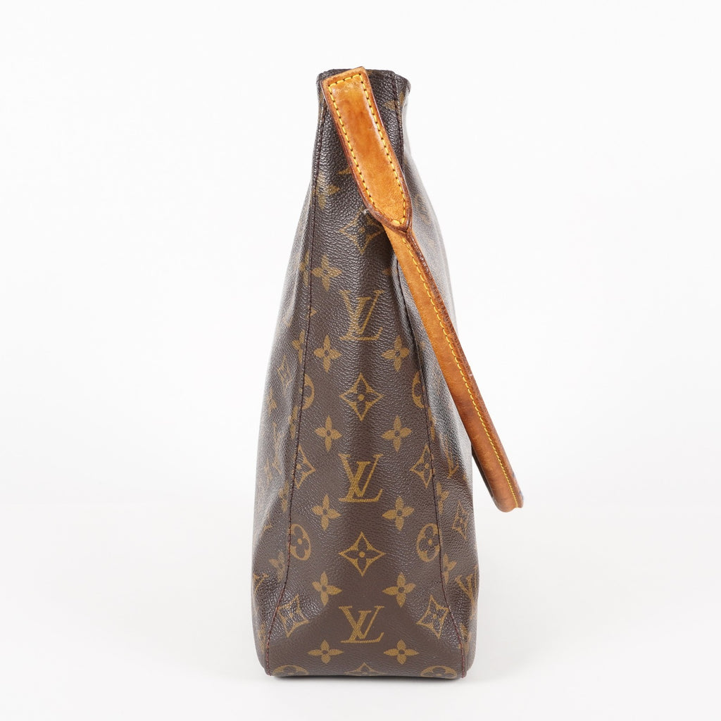 LOUIS VUITTON Looping GM Shoulder Bag Monogram Leather Brown M51145 05E053465029