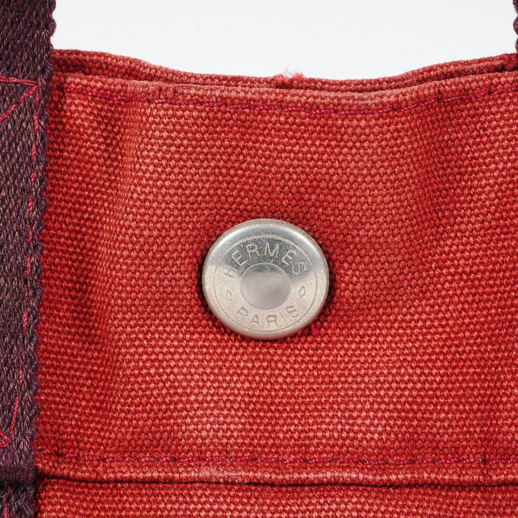 Authentic Hermes Fourre Tout PM Bordeaux Red Canvas Small Tote 04A07825007