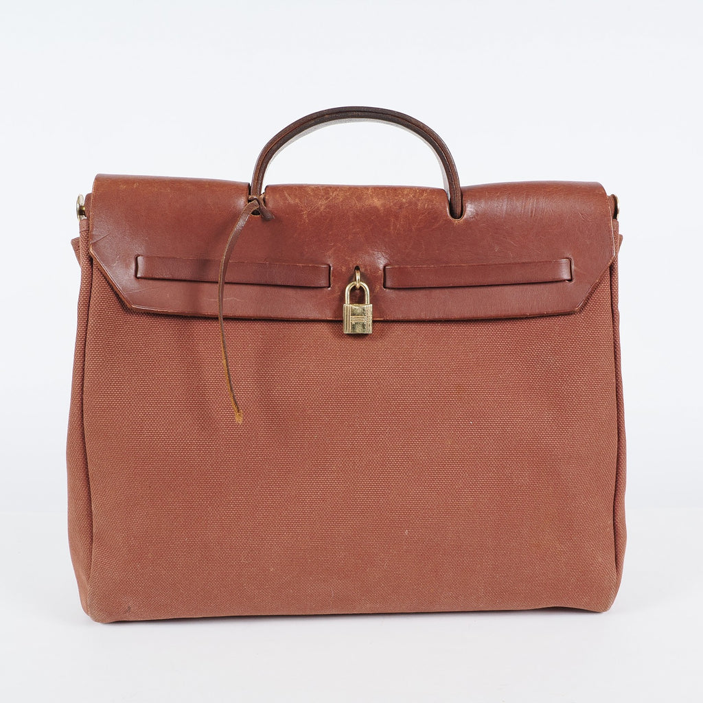 Hermes Herbag 39 Canvas Leather Handbag 04A114400006