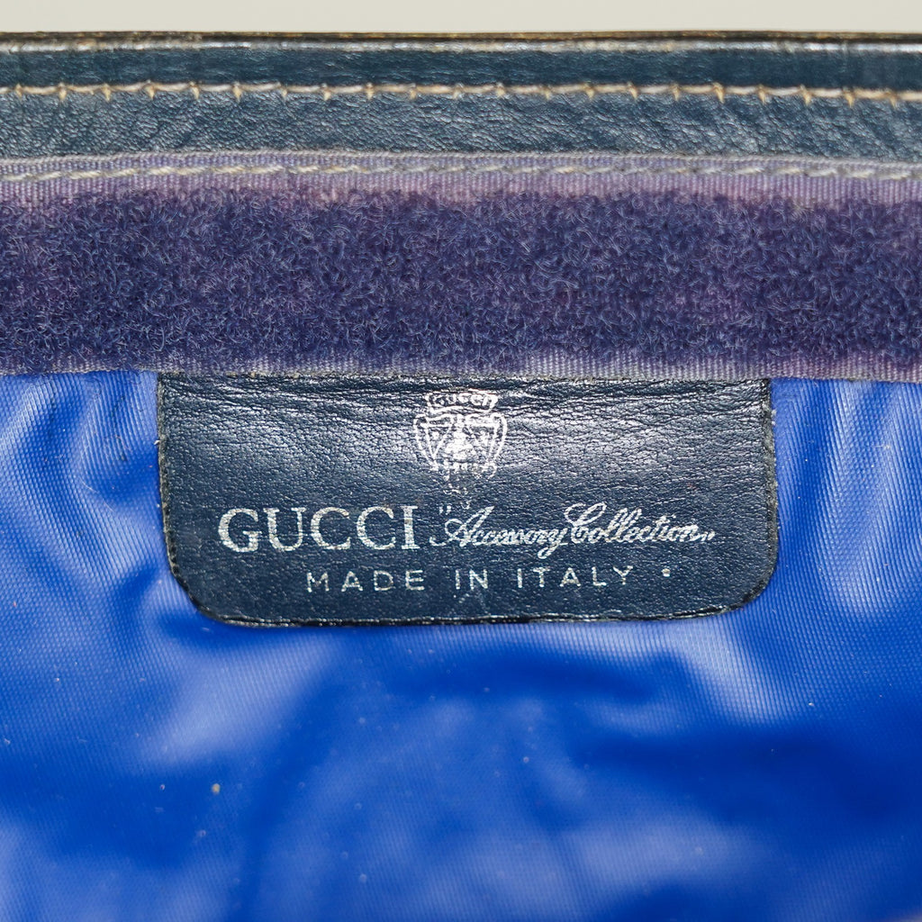 VINTAGE GUCCI Clutch Bag GG Sherry Line Navy 05M02846425