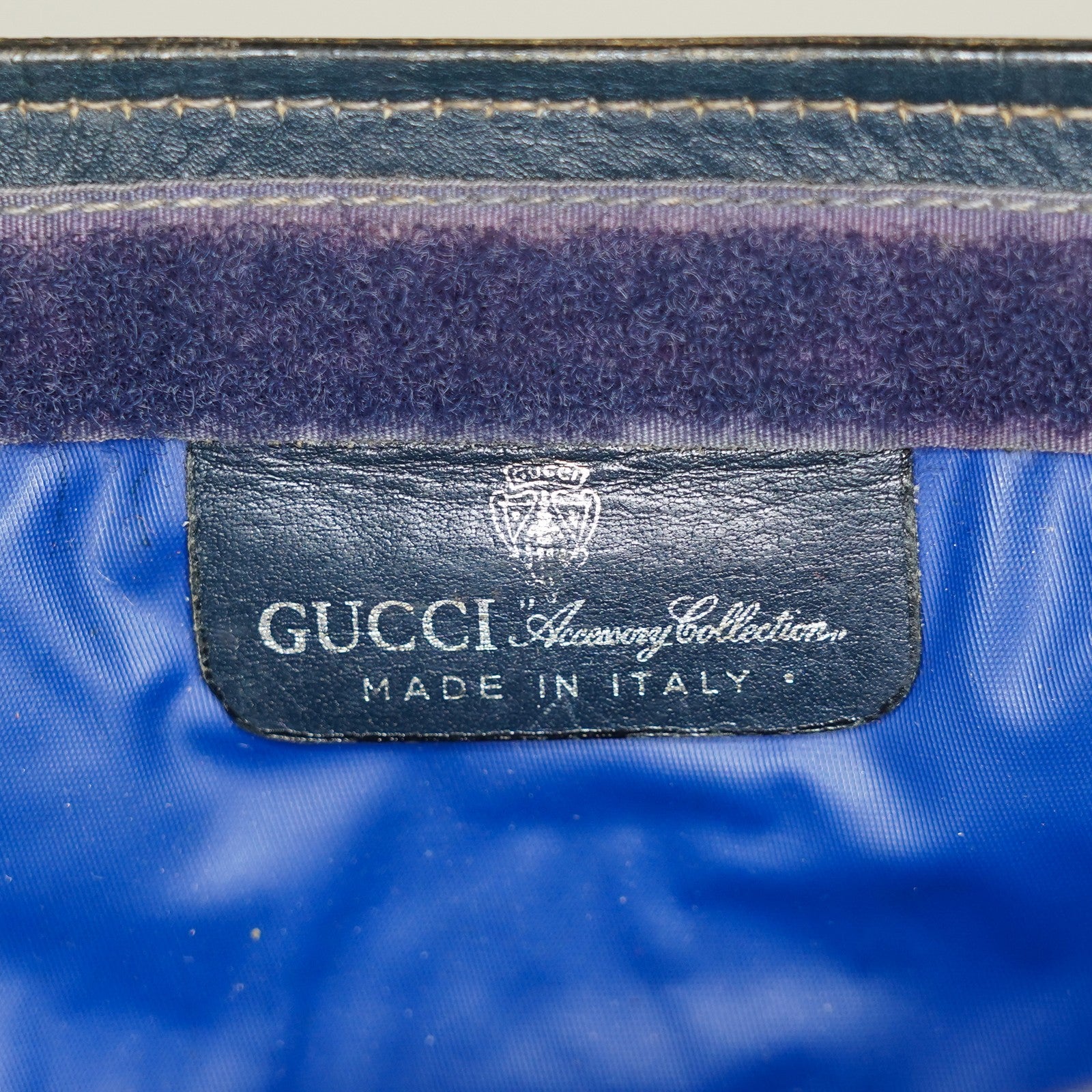 VINTAGE GUCCI Clutch Bag GG Sherry Line Navy 05M02846425