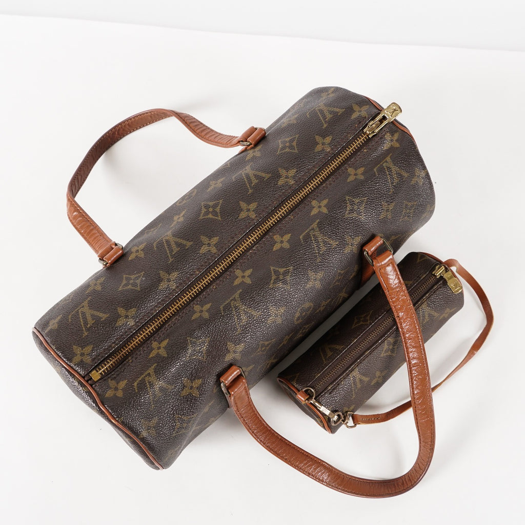 Auth LOUIS VUITTON Monogram Papillon 30 M51365 Handbag W/Pouch used 12E145500020