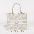Christian Dior Book Tote Toile de Jouy Beige Gray Canvas Bag used 02E207260003
